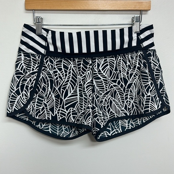 Lululemon Run Times Short Pretty Palm Black Angel Wing 6 - Picture 6 of 9